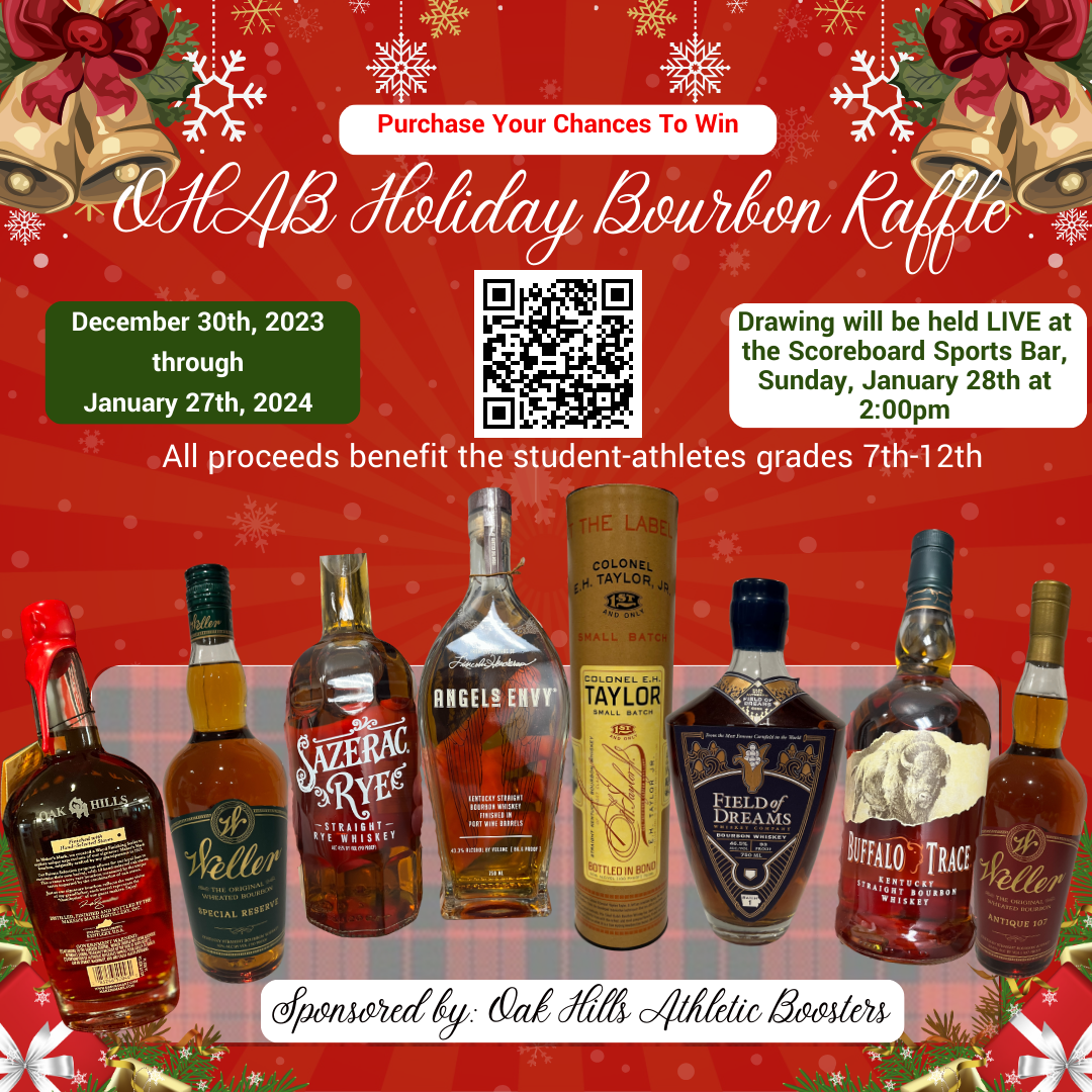2023 Holiday Bourbon Raffle to be held 12/31/23